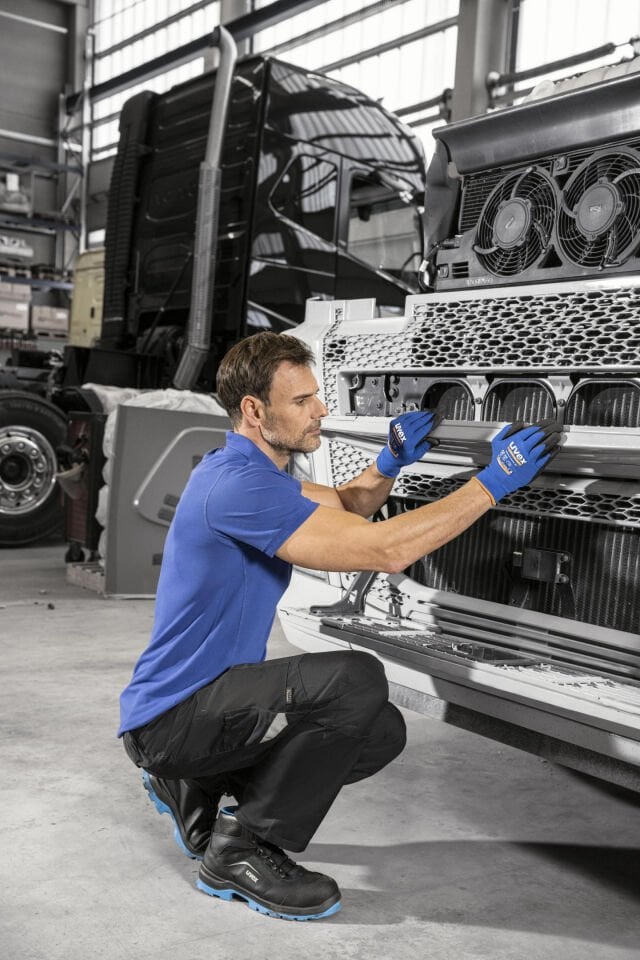 Uvex 60033	Athletic Lite Dry Montaj Eldiveni Nitril Kauçuk (NBR) + Uzunluk 24 cm Mavi Siyah	| EN 388:4131X /EN 407:X1XXXX