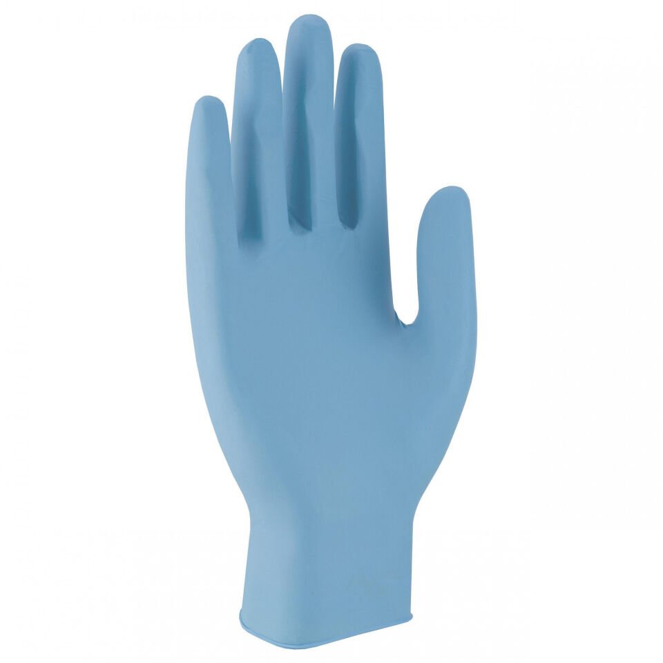 Uvex U-Fit Ft Tek Kullanımlık Eldiven - Kimyasal İş Eldiveni Nitril kauçuk (NBR) + Kalınlık 0.10 mm Uzunluk 24 Mavi * 100 Adet
