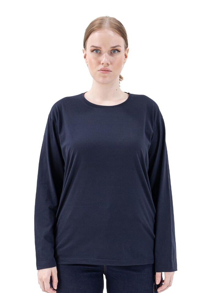 Safesawa Regular Basic Uzun Kol Bisiklet Yaka Tişört Pamuklu 150 gsm