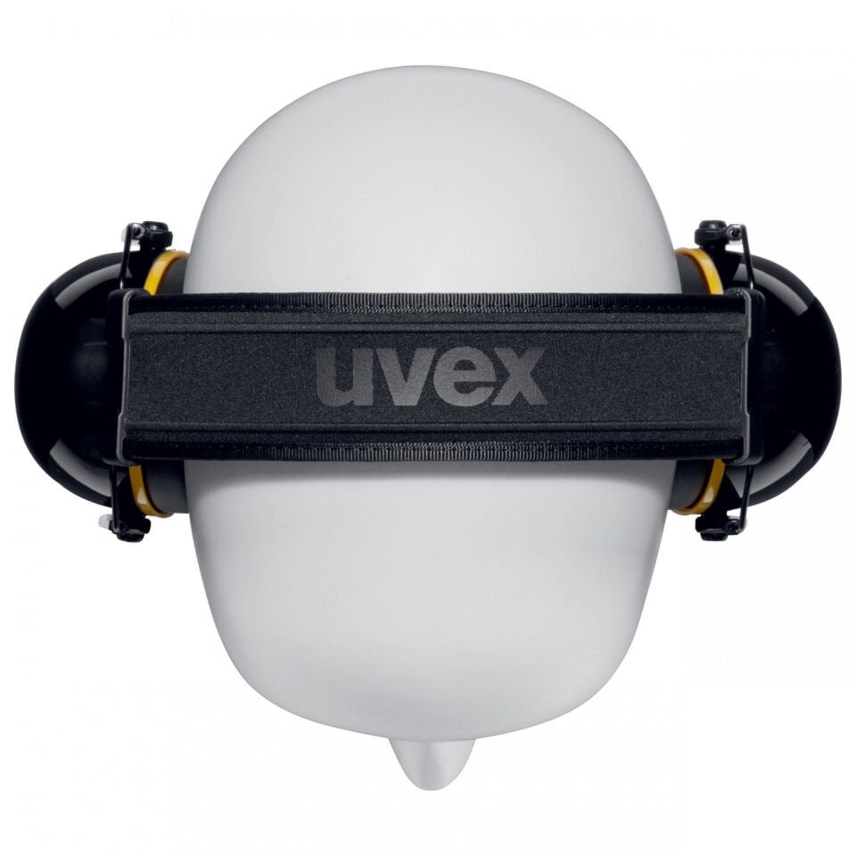 Uvex 2630020 K20 Katlanır Kafa Bantlı Kulaklık | 33 dB + Ayarlanabilir Uzunluk | Sarı - Siyah | EN 352-2