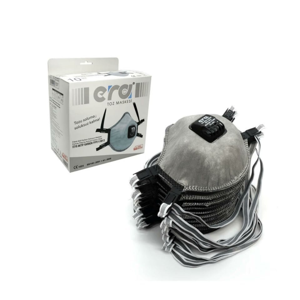 Era 7210 AC V Ventilli FFP2 NR D Aktif Karbonlu Maske 10'lu Paket