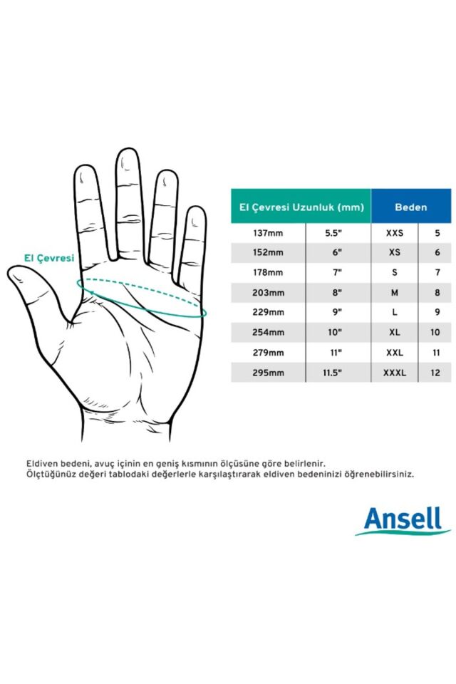 Ansell TouchNTuff® 92-670 Tek Kullanımlık Nitril İş Eldiveni (100 Adet/Kutu)