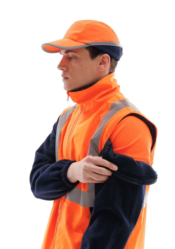 Alaska Hi-Vis 2 in 1 Yelek Neon Sarı Reflektörlü Yelek  300D Oxford PU Kaplı