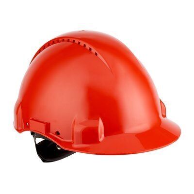 3M G3000NRD Kırmızı Baret Uvicator Mandallı Havalandırmalı Plastik Ter Bantlı