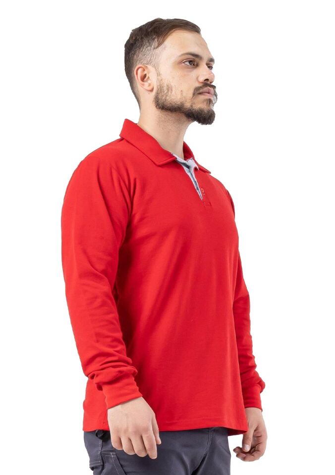 Safesawa Regular Polo Pike Uzun Kollu Tişört 200 gsm