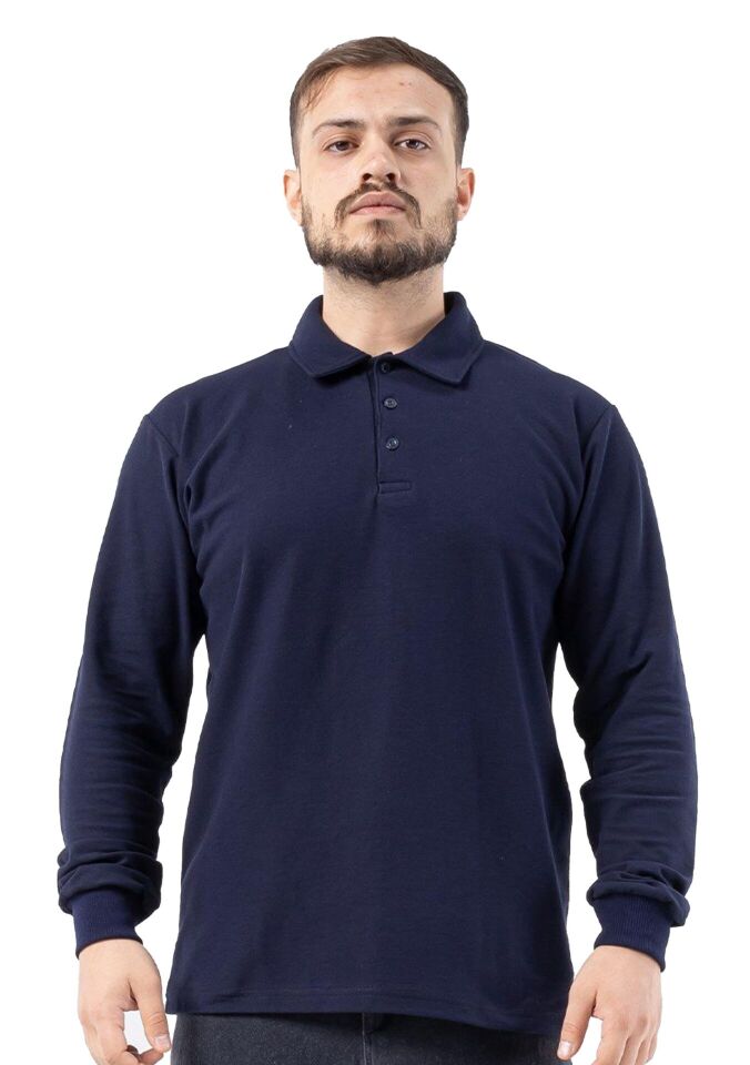 Safesawa Regular Polo Pike Uzun Kollu Tişört 200 gsm