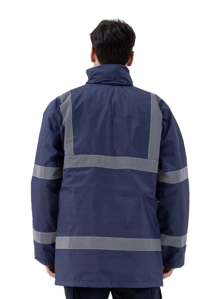 Alaska Parka Lacivert Reflektörlü 300D Oxford PU Kaplı