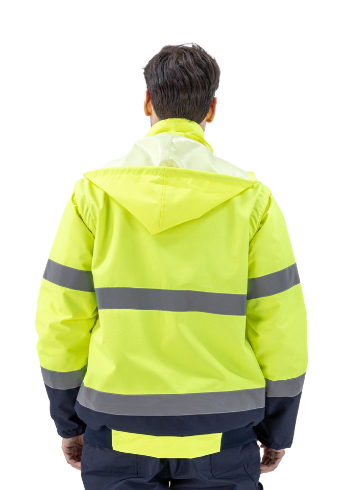 Alaska Hi-Vis 2 in 1 Mont Reflektörlü Polar Astar  300D Oxford PU Kaplı