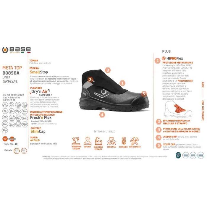 Base B0858A  I-META S3L M HRO CI HI LG SC FO SR Kompozit Metatarsal Koruma İş Botu