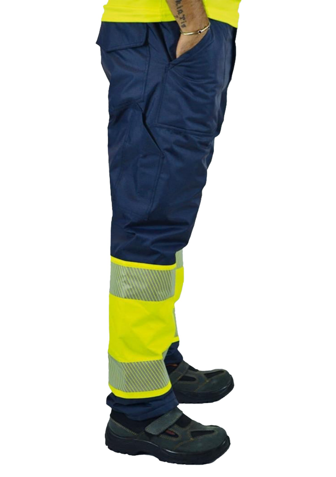 Alaska Hi-Vis Kapitoneli Pantolon Reflektörlü 300D Oxford PU Kaplı