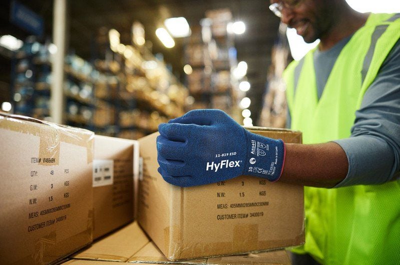 Ansell AN 11-819 Hyflex Fortix Nitril Köpük Kaplama Ultra İnce ESD İş Eldiveni | EN16350:2014