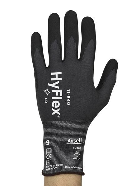 Ansell AN 11-840 Hyflex Fortix Köpük Nitril Kaplama 100 ° Isı Dayanımı A Kesilme Dirençli İş Eldiveni 7