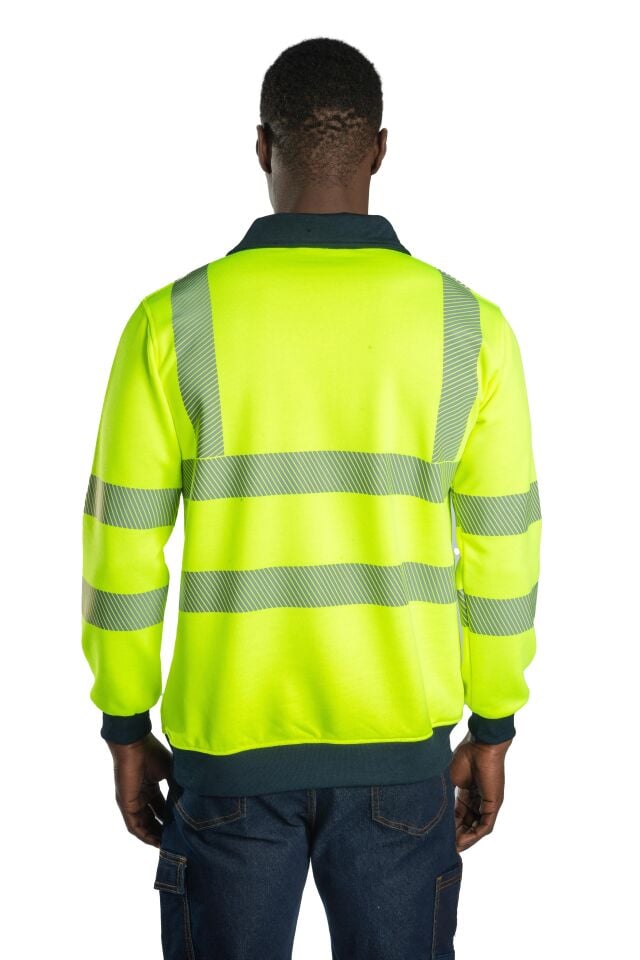 Alaska Hi-Vis Yarım Fermuarlı Polo Yaka Sweatshirt Reflektörlü