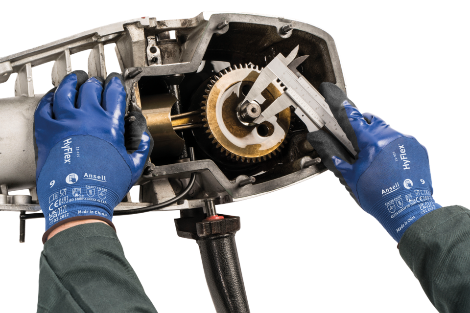 Ansell AN 11-925 Hyflex ¾ Nitril Kaplama Yağlı Ortam 100 ° Isı Dayanımlı İş Eldiveni EN:407 X1XXXX