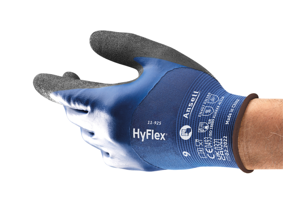 Ansell AN 11-925 Hyflex ¾ Nitril Kaplama Yağlı Ortam 100 ° Isı Dayanımlı İş Eldiveni EN:407 X1XXXX