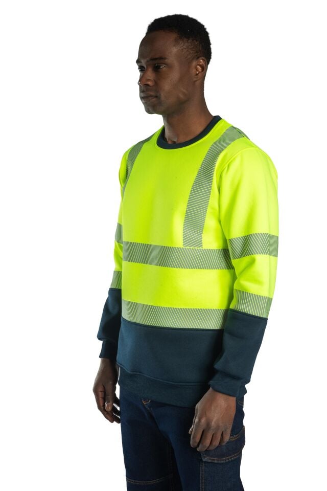 Alaska Hi-Vis Bisiklet Yaka Sweatshirt İçi Polarlı Reflektörlü
