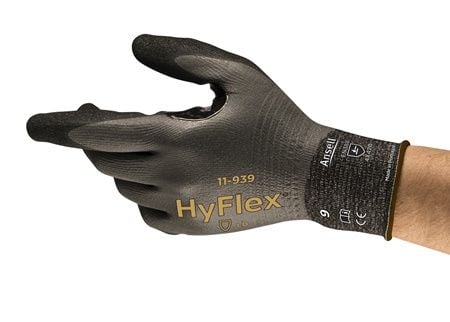 Ansell AN 11-939 Hyflex Tam Kaplı Köpük Nitril Kaplama	Yağlı Ortam İş Eldiveni EN:388 4X42B |