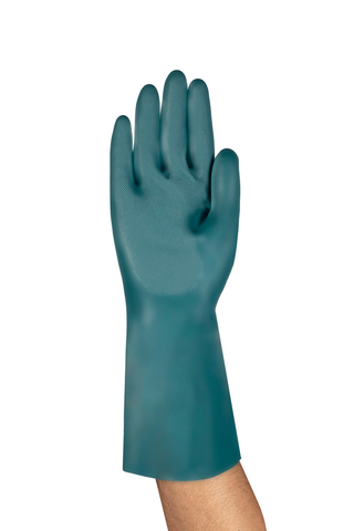 Ansell AlphaTec® 58-001 Nitril Kaplama Baklava İç Desen Kimyasal ve Elektrikçi İş Eldiveni Uzunluk: 330 Kalınlık: 0.38 mm  EN1149 + EN16350 + EN16350 + EN374: AJKLOPT