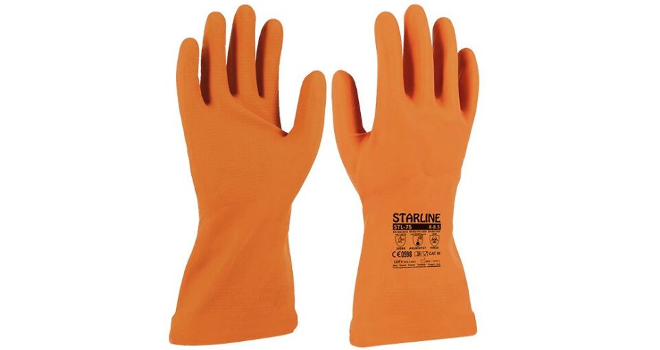 Starline STL-75 Kauçuk Kimyasal Eldiven (Type A: AKLMNPST, K:0.75mm - U: 300mm)