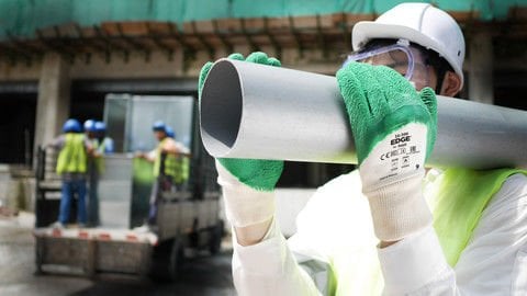 Ansell AN 16-500 Edge Doğal Lateks Kauçuk 250 ° Isı Dayanımı B Kesilme Dirençli İş Eldiveni