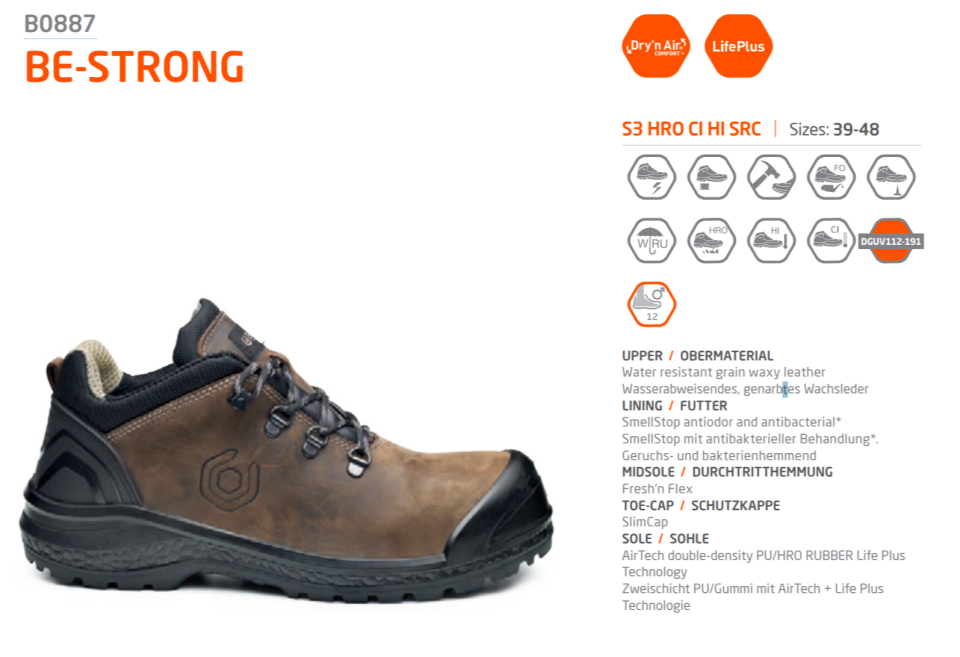 Base B0887 Be-Strong S3 HRO CI HI SRC İş Ayakkabısı