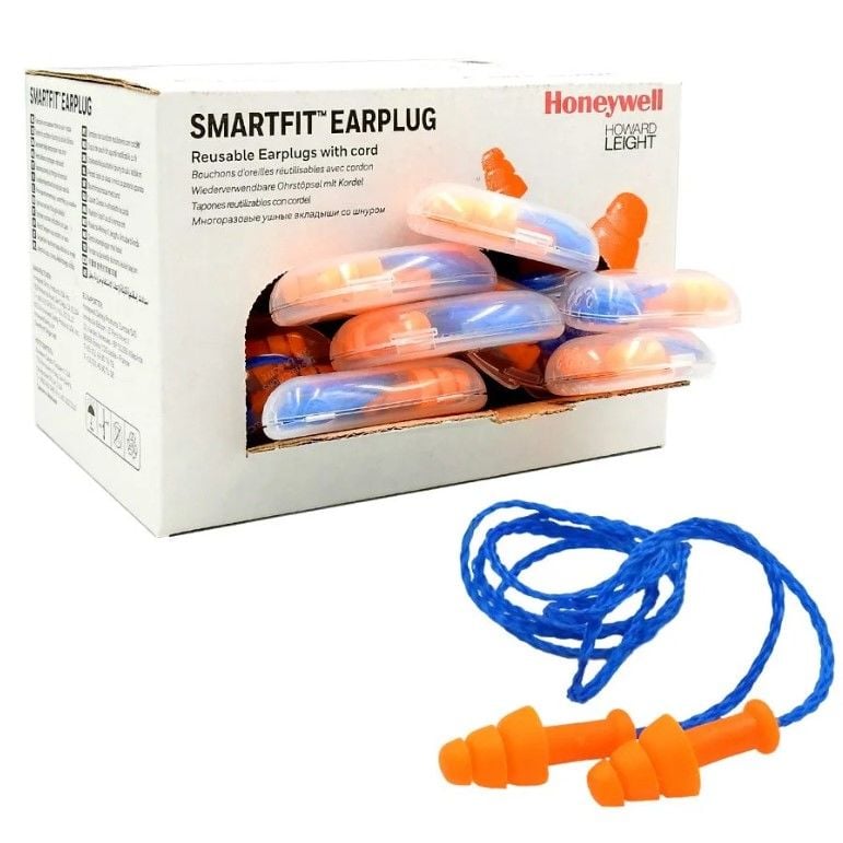 Honeywell 1011239 SmartFit Kordonlu Kulak Tıkacı, 100 çift Kutulu, SNR:30 dB