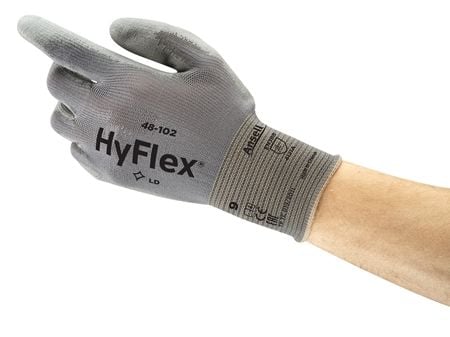 Ansell AN 48-102 Hyflex Gri Poliüretan Kaplama A Kesilme Dirençli İş Eldiveni EN 388: 3111A