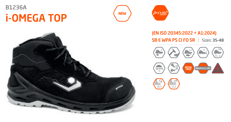 Base I-Omega EH Elektrikçi İş Botu SB WPA PC CI FO SR