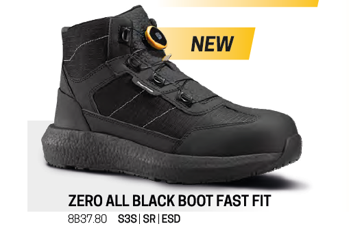 Zero All Black Fast Fit  | S3S | SR | ESD Kompozit Burun İş Botu