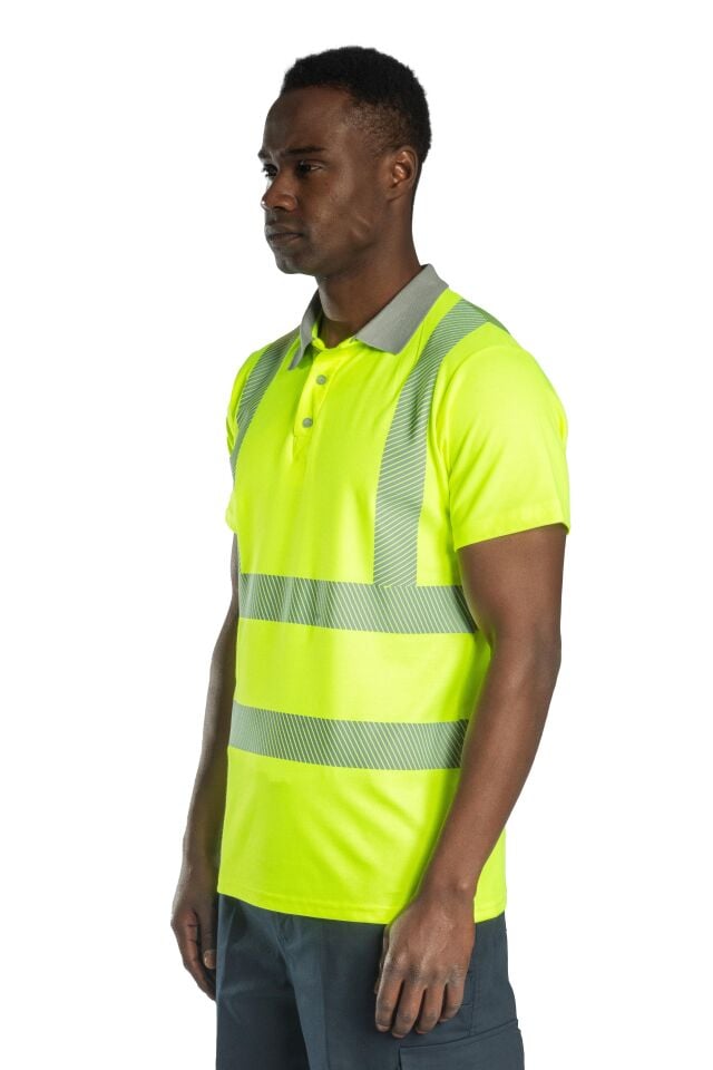 Alaska Hi-Vis Polo T-Shirt Neon Sarı Reflektörlü