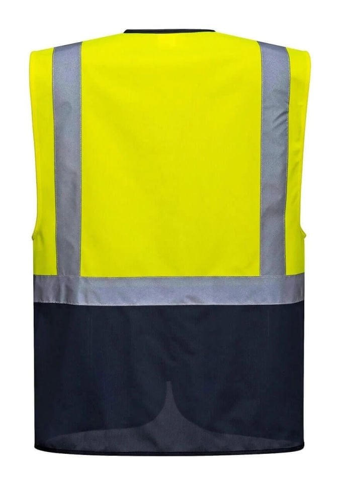 Uniwest UW-211 Reflektörlü Mühendis Yeleği Sarı Lacivert