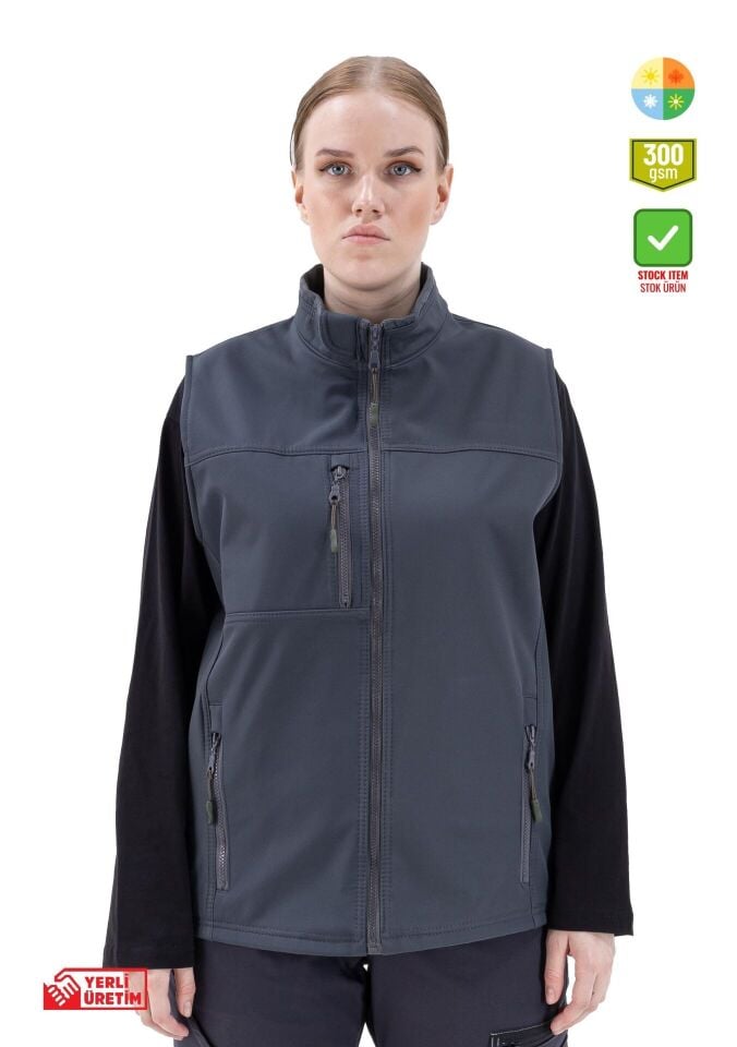 Safesawa Dark Softshell  İş Yeleği 300 gsm