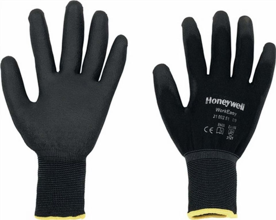 Honeywell 2100251 Workeasy Black, Hafif Polyester Örgü, PU Kaplı İş Eldiveni
