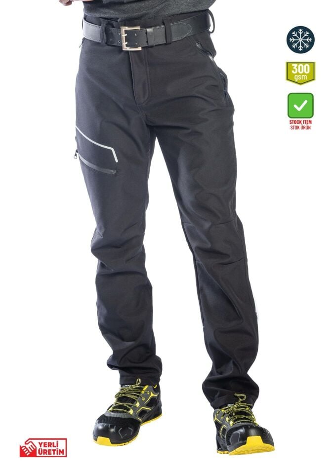 Safesawa Dark Softshell İş Pantolonu Kışlık Reflektörlü