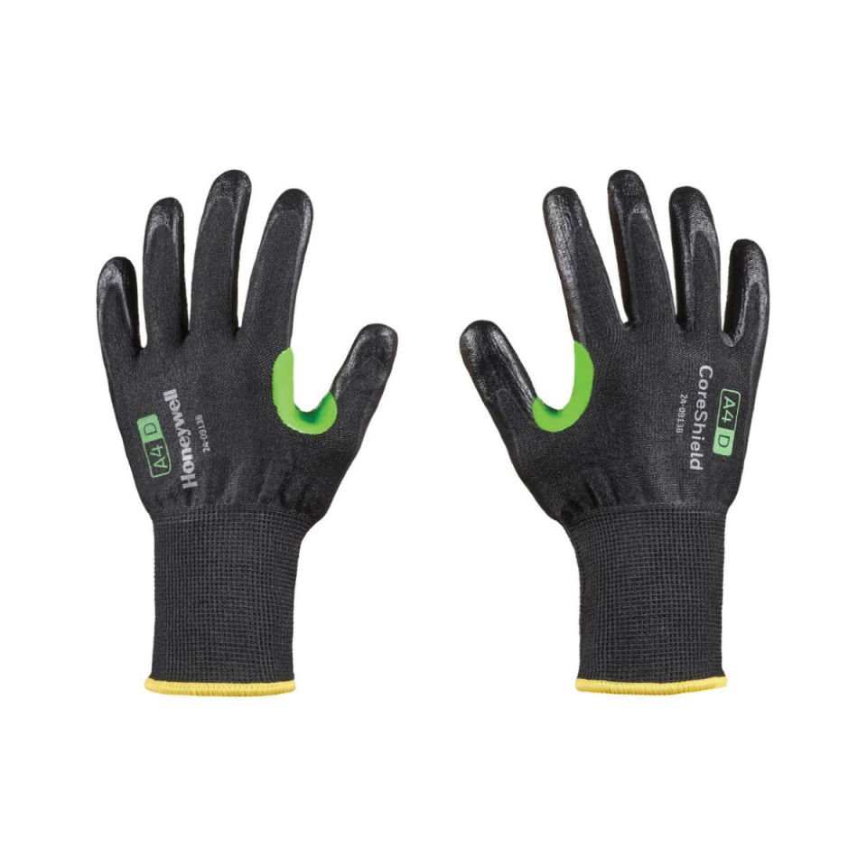 Honeywell CoreShield 24-0913B, Siyah Nitril Kaplama, Baş Parmak Takviyeli, 13-GG 10