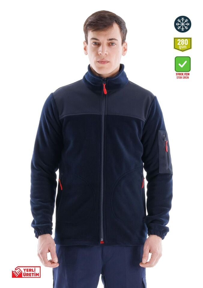 Safesawa Carlo Softshell Omuzlu Polar Ceket Lacivert 280 gsm