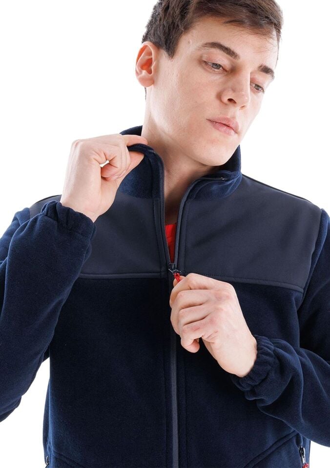 Safesawa Carlo Softshell Omuzlu Polar Ceket Lacivert 280 gsm