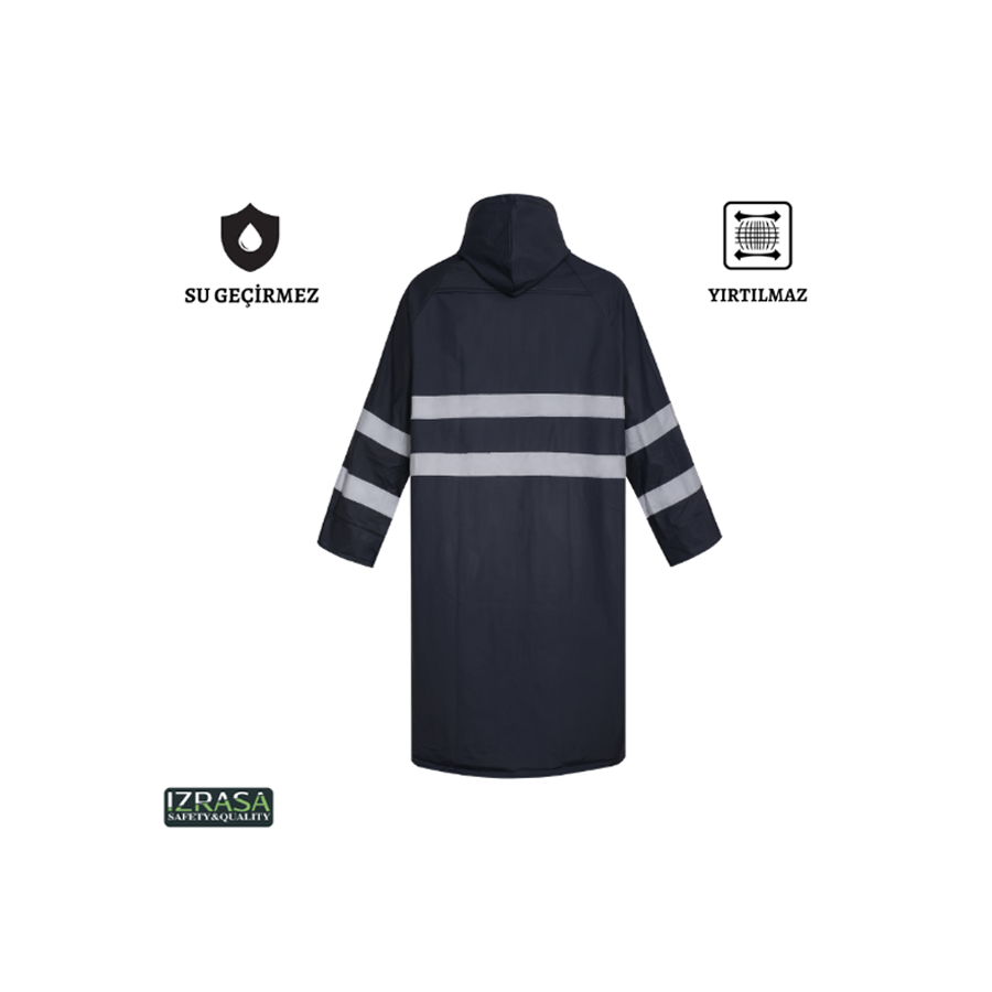 IZRASA™ PVC 32 MM Astarlı Reflektörlü Yağmurluk Uzun 120 cm