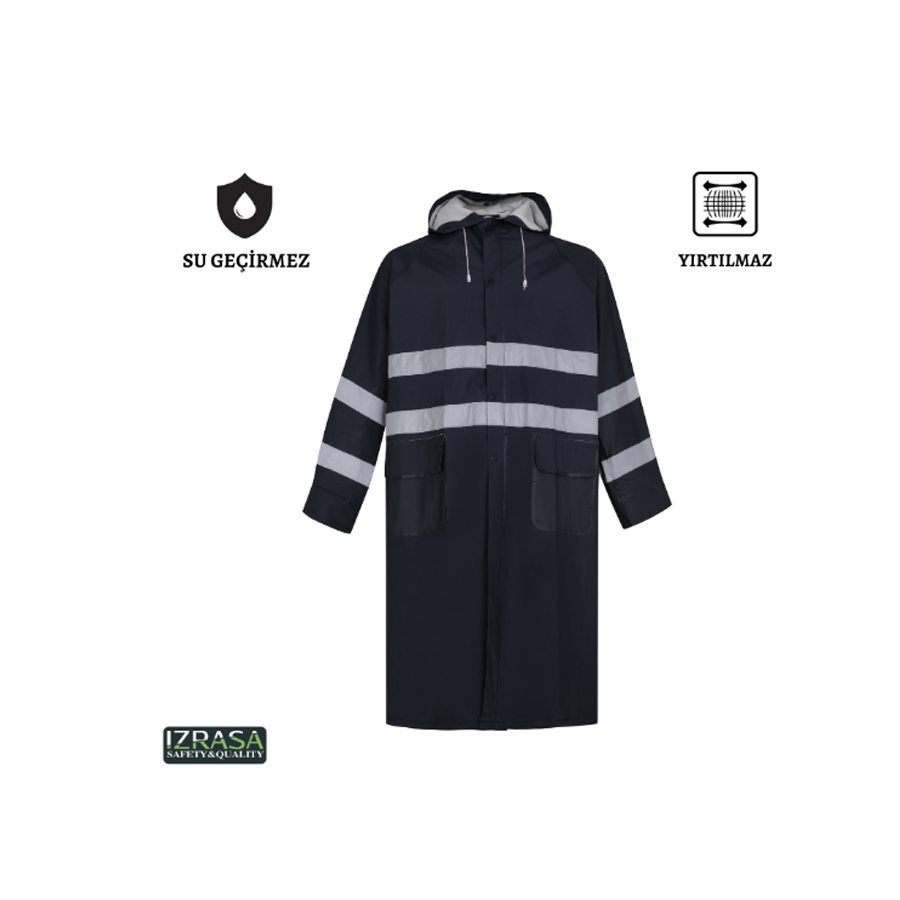 IZRASA™ PVC 32 MM Astarlı Reflektörlü Yağmurluk Uzun 120 cm
