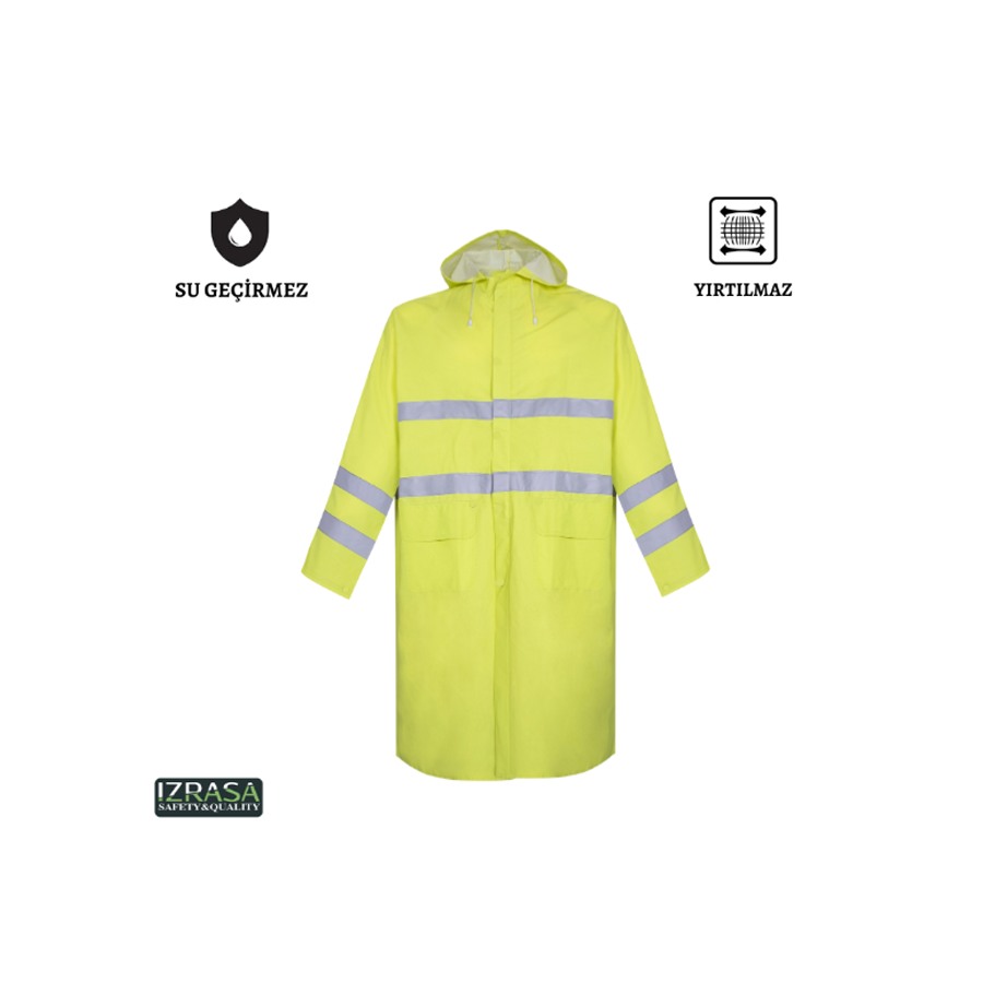 IZRASA™ PVC 32 MM Astarlı Reflektörlü Yağmurluk Uzun 120 cm