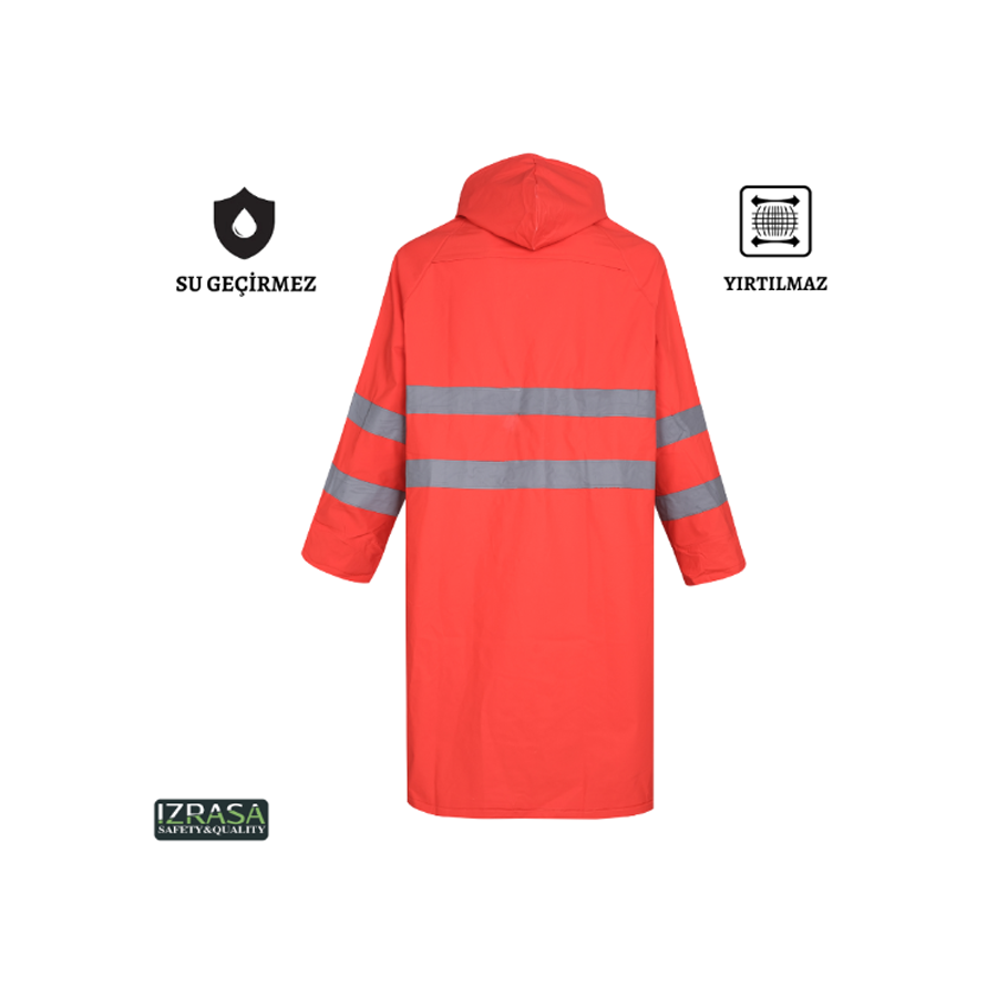 IZRASA™ PVC 32 MM Astarlı Reflektörlü Yağmurluk Uzun 120 cm